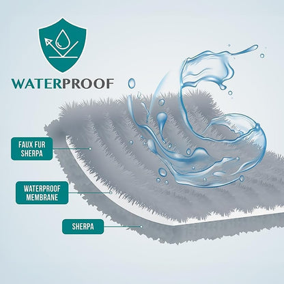 Waterproof Dog Blanket for Small Medium Dog Puppy Cat Throw for Couch Cover Leakproof Protection, Sherpa Fleece, Reversible Soft Washable 29X40 Charcoal Gray