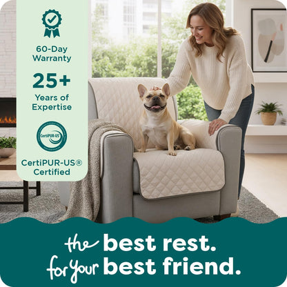 Water-Resistant Sofa Cover for Dogs & Cats, Reversible Couch Protector with Secure Straps and Pinsonic Quilted Fabric, Machine Washable Couch Cover, Large Sofa, Gray Mist