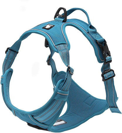 Adjustable No-Pull Dog Harness Reflective Pup Vest Harnesses Comfortable Control Brilliant Colors Tlh5651(Blue,Xs)