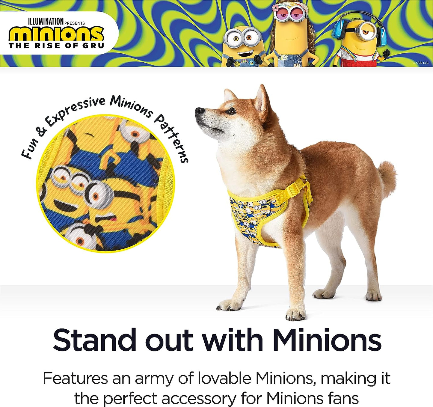 Dog Harness, Medium, Yellow, More than a Minion | Comfortable Mesh No-Pull Dog Harness| Gifts for  Fans and Their Pets | Officially Licensed Pet Product from Universal Studios