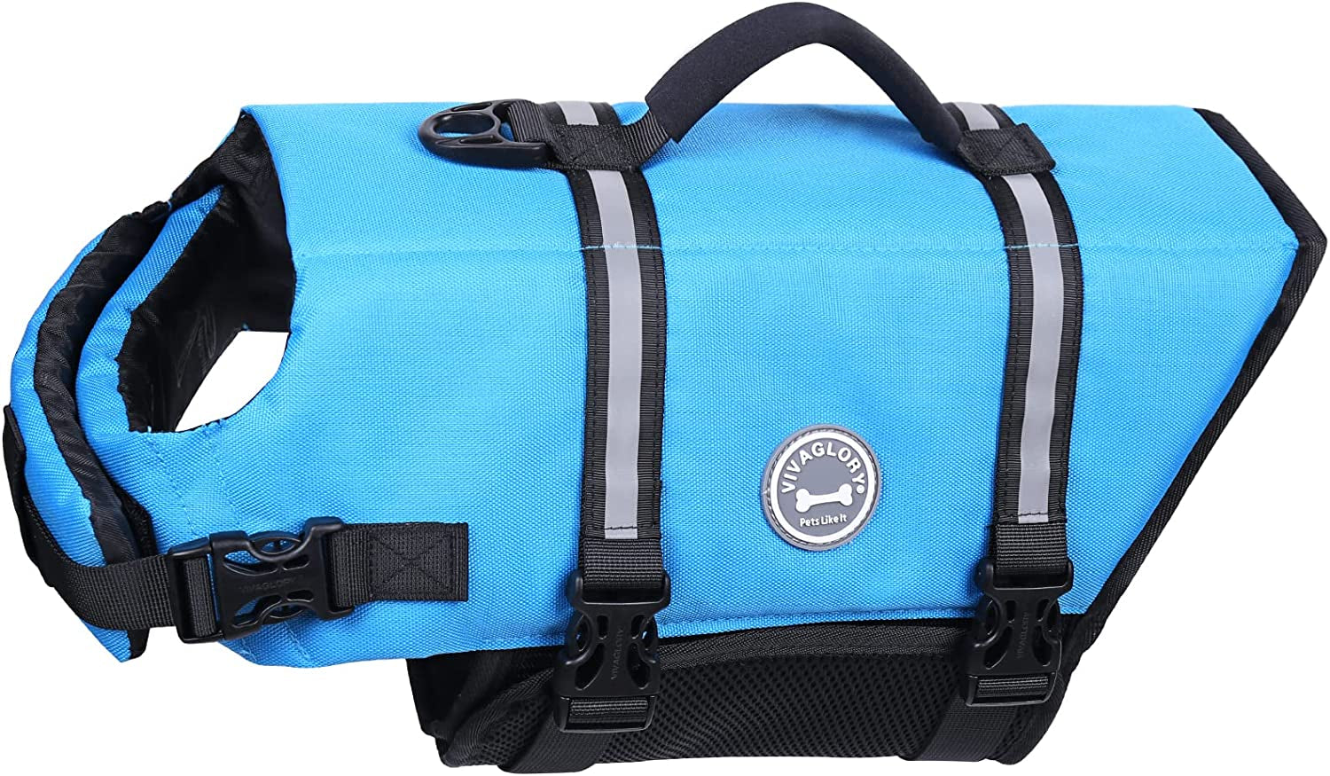 Rip Stop Dog Life Vest, Swimming Vest with Handle, Buoyancy for Doggy Puppy, Dog Life Jacket for Swimming & Boating, S, Blue